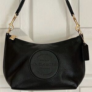 Coach DEMPSEY Black Pebbled Leather Shoulder Bag